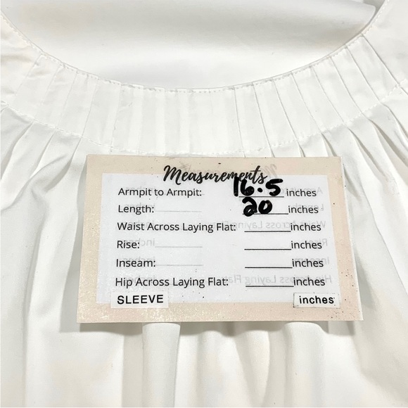 Talbots Petite Sleeveless white top with neckline Tuck Pleats and Side Zipper - Picture 7 of 8